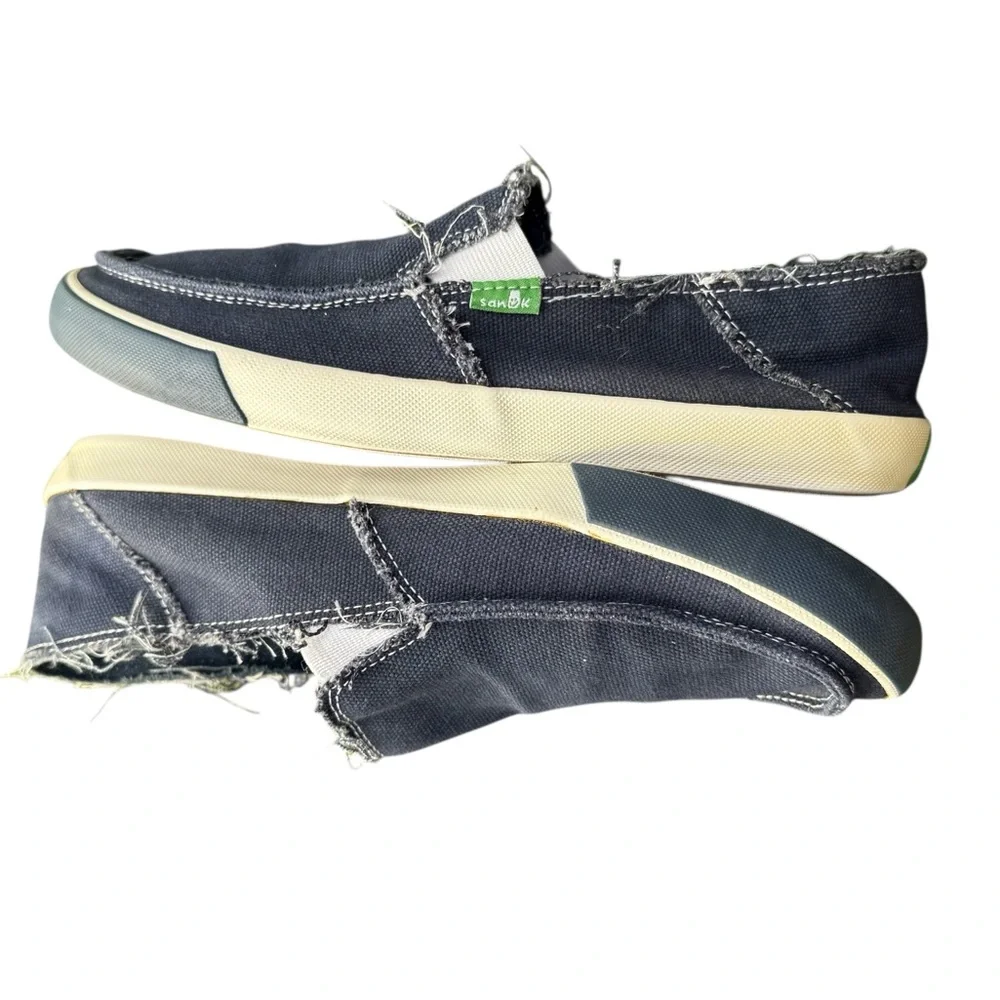 Sanuk Vagabond Sidewalk Surfers Slip On Loafers Men’s‎ Size 8 Navy Canvas